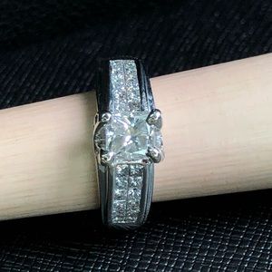 14k princess cut diamond engagement ring 1.59 cts